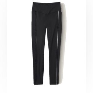 Wilo the Label Leggings Women’s XS Black Ribbed White Stripe Legging